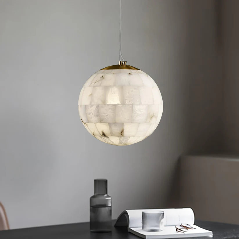 Alabaster Ball Pendant Light