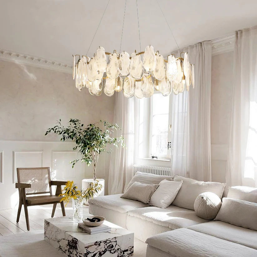 Round Cloud Glass Chandelier