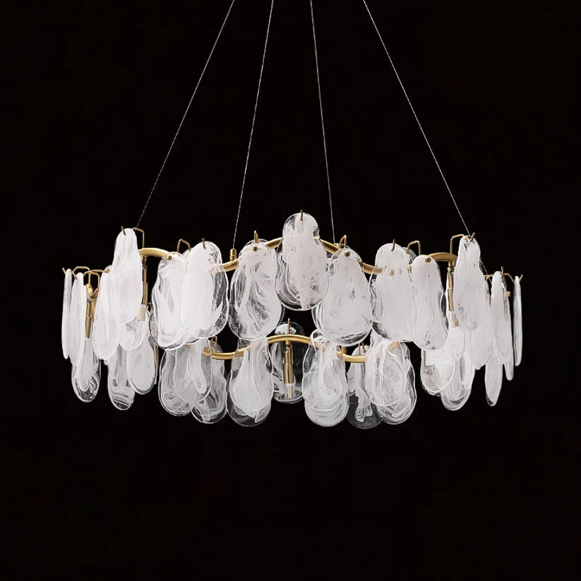 Round Cloud Glass Chandelier