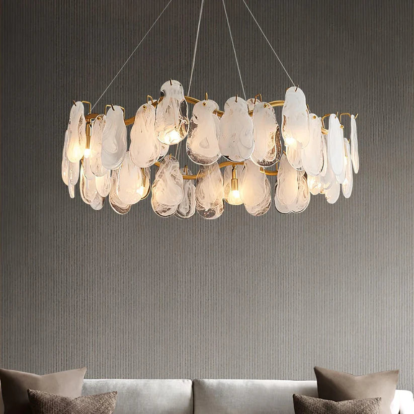 Round Cloud Glass Chandelier