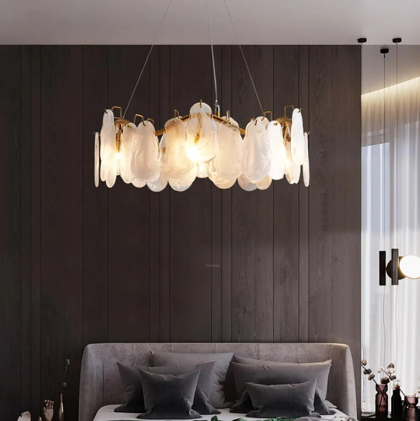 Round Cloud Glass Chandelier